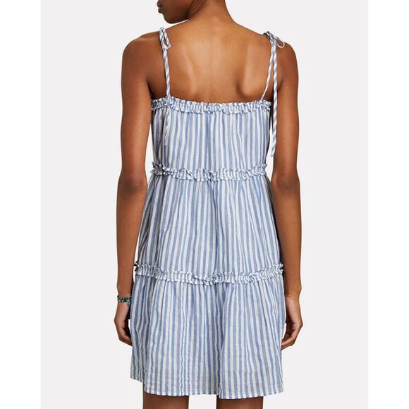 Rails Caralyn Lighthouse Blue White Striped Tie Shoulder Mini Shift Dress Size S - Picture 4 of 12